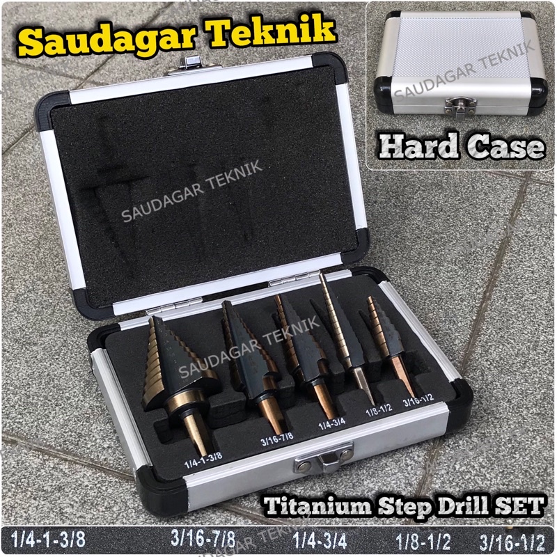 Mata Bor Pagoda Set Step Drill set Titanium Mata Bor Pelubang Set