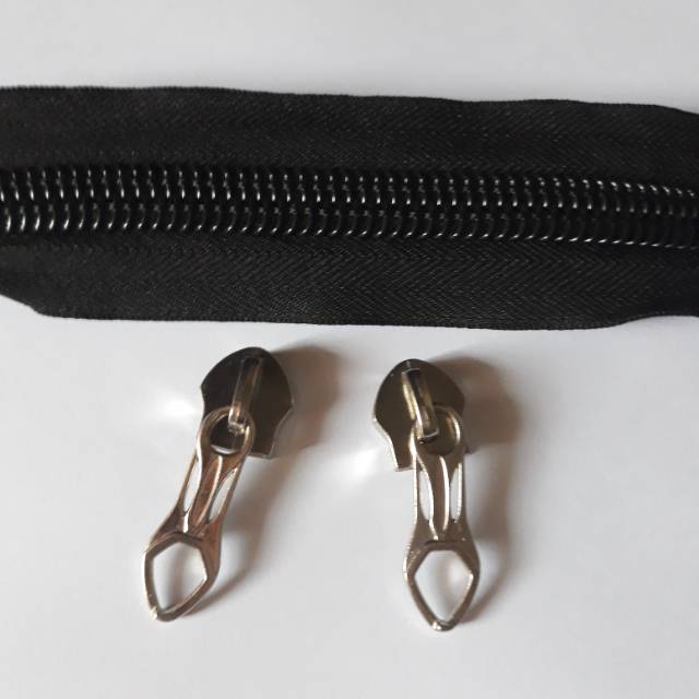 Resleting dan kepala resleting no 10 gigi plastik