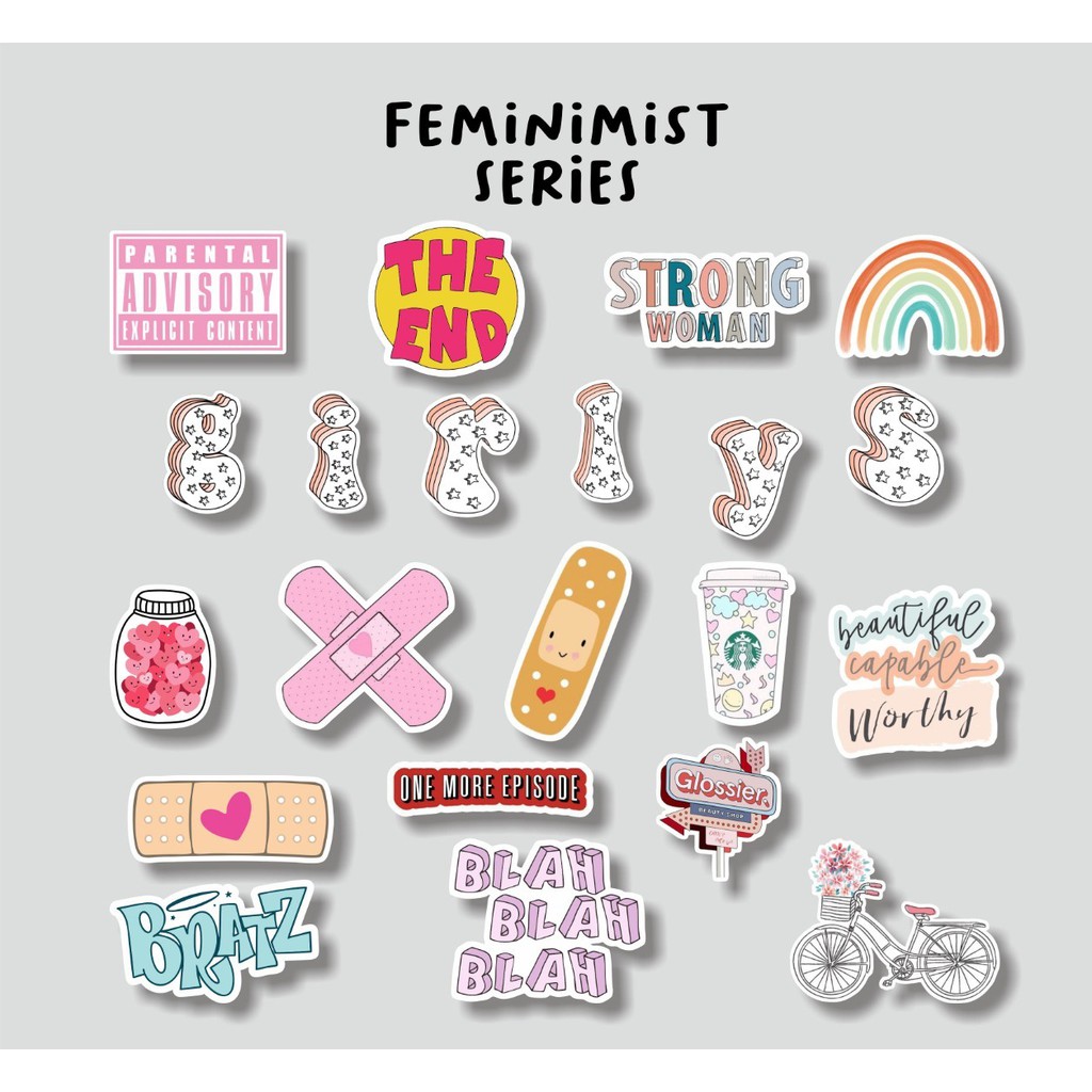 

STICKER AESTHETIC FEMINIM SERIES STIKER CASE HANDPHONE LAPTOP TUMBLR STIKER DIY BUJO DECO