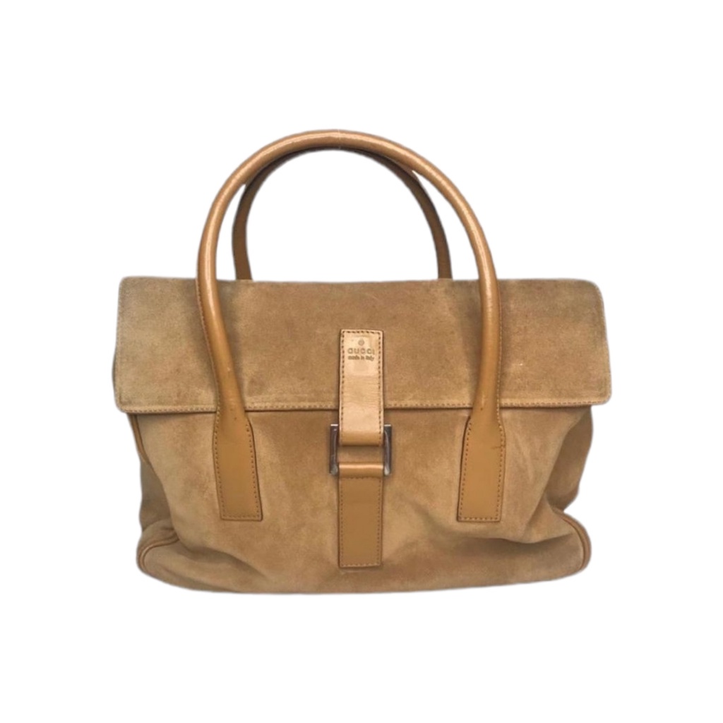 Gucci Suede Flap Hand Bag
