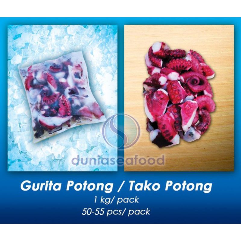 

Gurita/Tako Potong 1 kg/pack 50-55 pcs/pack