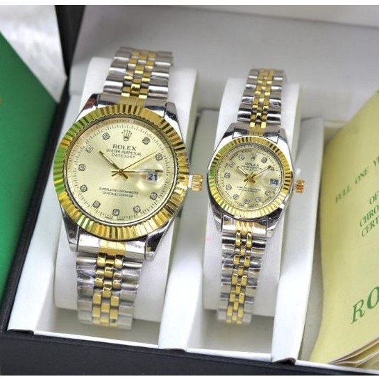 [COD] Jam Tangan Couple ROLEX 16086 Datejust Free Box Rolex & Paperbag