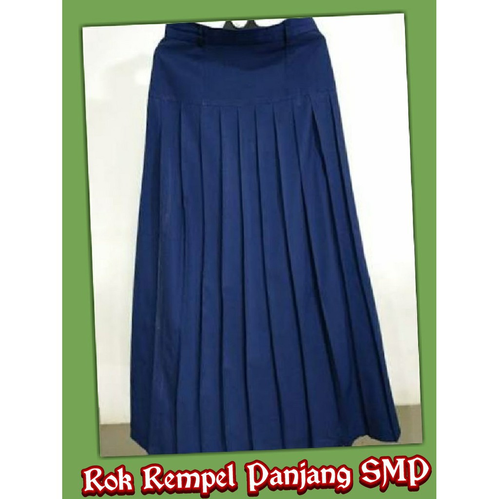 ROK BIRU REMPEL PANJANG SMP ROK SEKOLAH