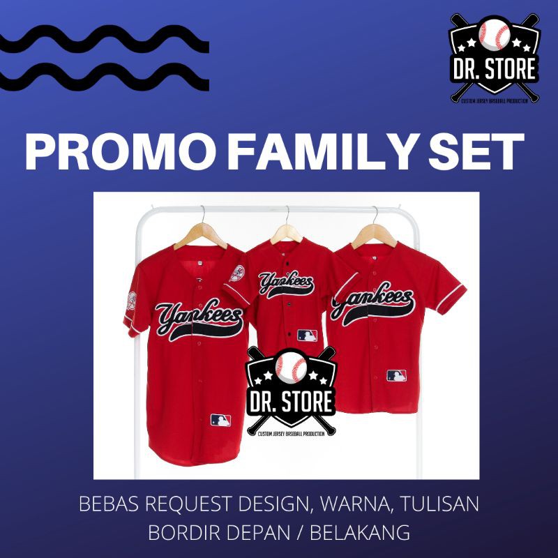 CUSTOM JERSEY / BAJU BASEBALL FAMILY COUPLE SET. Mom, Dad & Kids