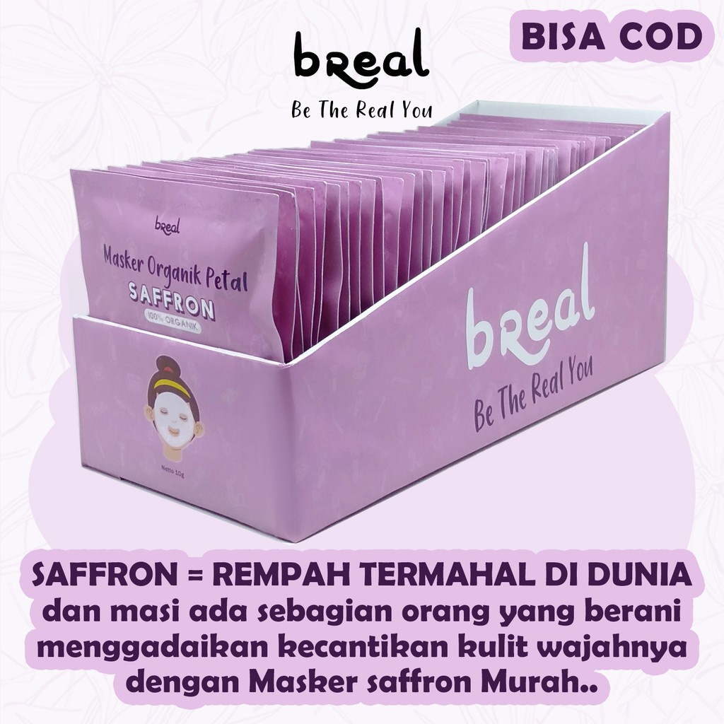 Masker Jerawat dan Bekas Jerawat Auto Glowing Masker Organik Saffron Safron Organic BREAL BPOM