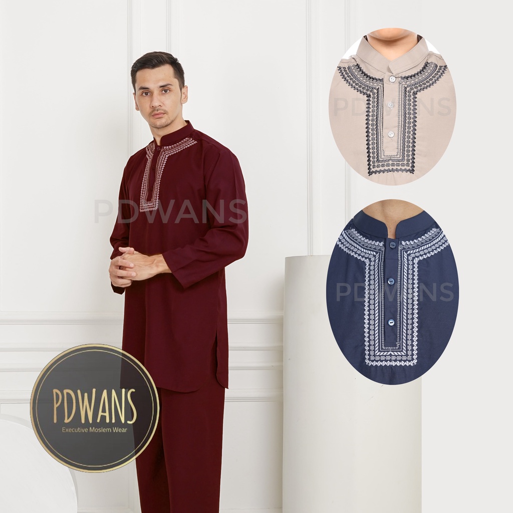 SETELAN PAKISTAN DEWASA Seri WARNA Baju Koko Bordir Muslim BAJU UMROH Pria BGM01D PDWANS