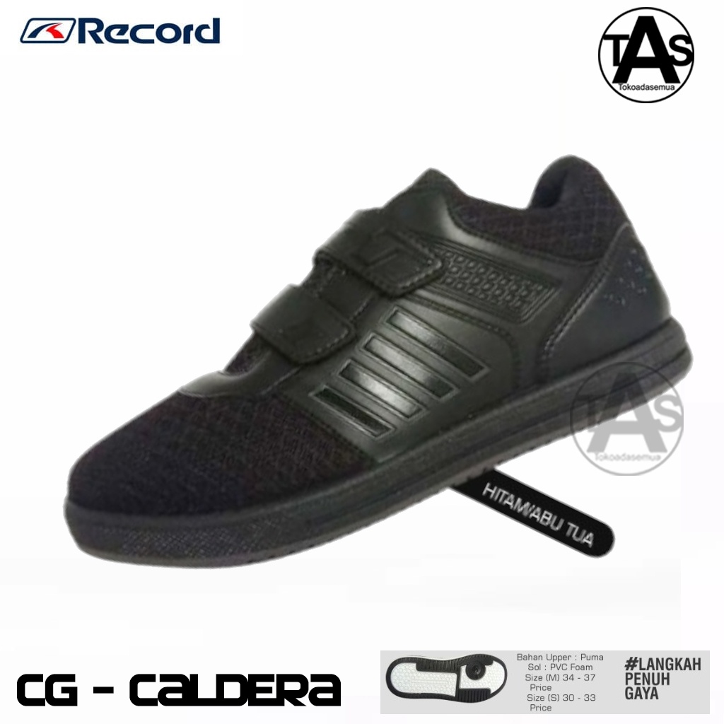 BISA COD / SEPATU HITAM SEKOLAH ANAK UKURAN 30-37 RECORD TYPE CG CALDERA / SEPATU SEKOLAH ANAK TERMURAH / SEPATU SEKOLAH ANAK TERLARIS / SEPATU SNEAKERS  TERMURAH