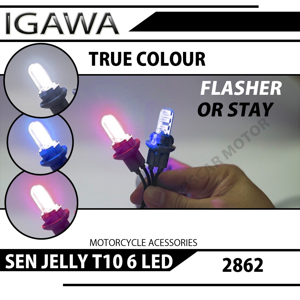 LAMPU SEN SENJA T10 JELLY FLASH AND STAY 6 LED KEDIP UNIVERSAL MOTOR N motor