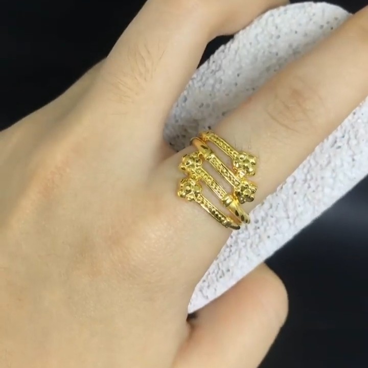 cincin anak dan dewasa emas asli model selisih 4 bunga kadar 700 70% 16k 22 gram 10 11 12 13 14 15 16 17 18 lilit