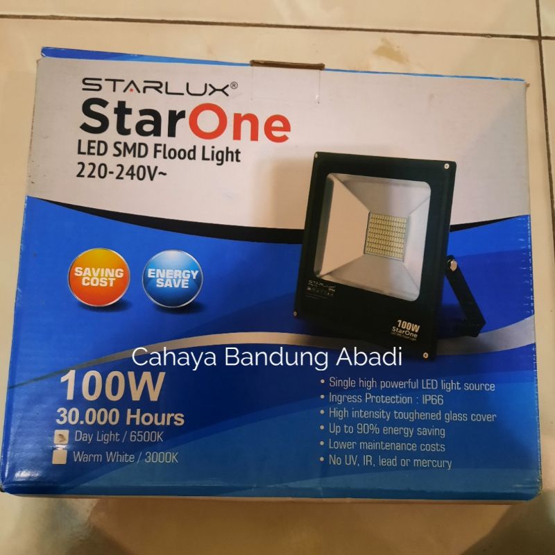 Starlux Kap Lampu Sorot LED 100 Watt 100W Putih Cool Daylight 6500K