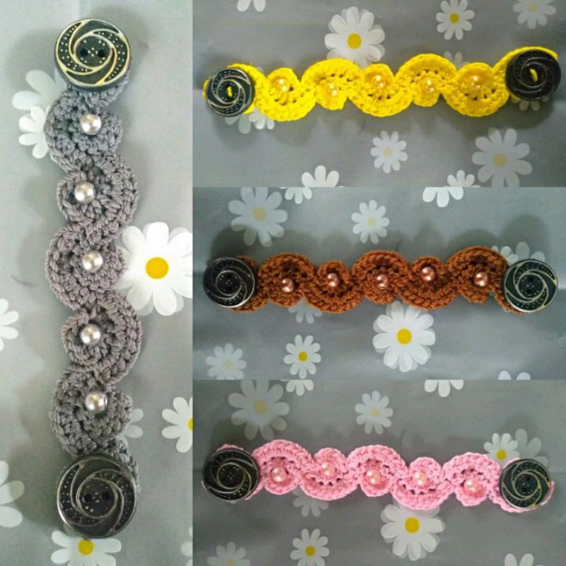 Konektor masker rajut / Penyambung tali masker dengan mutiara