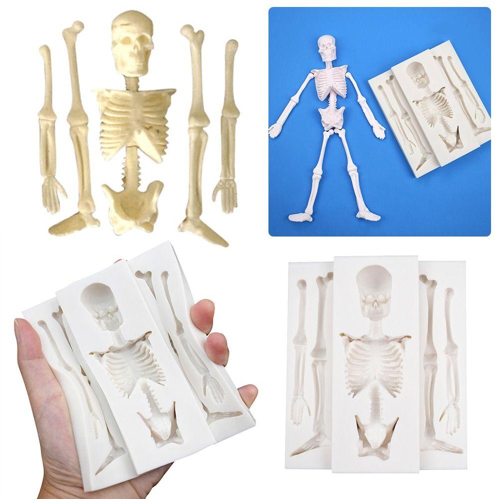 Top Halloween Skeleton Perlengkapan Kue Dekorasi Kue Tengkorak Drip Cetakan Silikon Mold