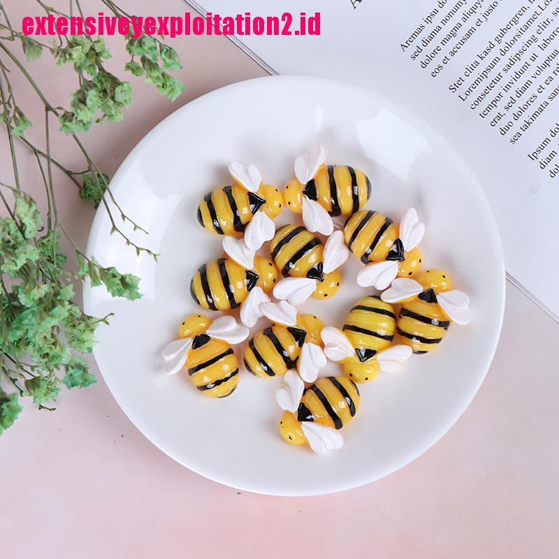 &lt; E2id &amp; &gt; 10pcs / Set Hiasan Lebah Resin Cabochon Untuk DIY Scrapbook / Craft