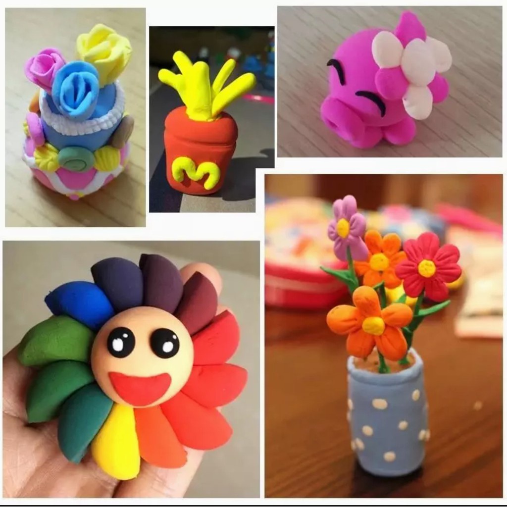 Clay Polymer Super Light Rainbow / Mainan Lilin Plastisin Clay Anak 12 in 1 Murah !!!