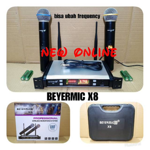 Mic wireless BEYERMIC X8 bisa ubah frekuensi free hardcase