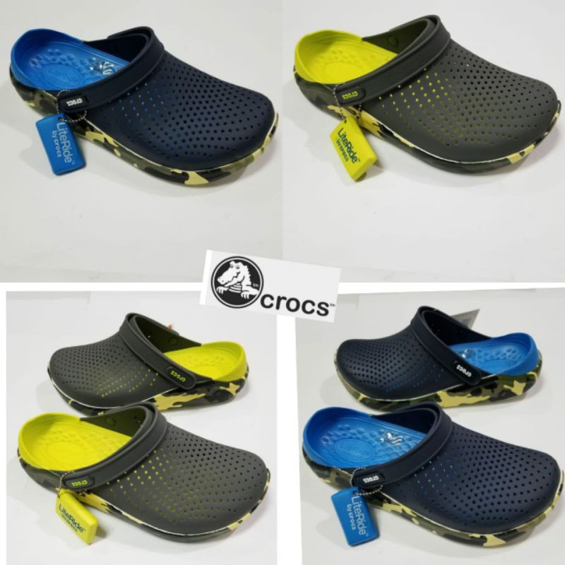 SANDAL Crocs literide army PRIA WANITA /Crocs literide motif  / sepatu sandal crocs