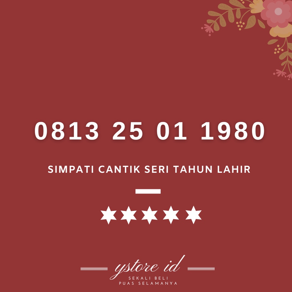 NOMOR CANTIK SIMPATI KARTU PERDANA TELKOMSEL NOMER BELAKANG UJUNG EKOR AKHIRAN 1980