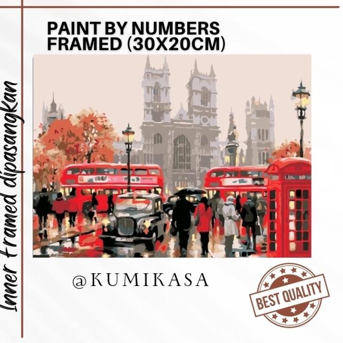 

DIY painting by number 30x20 kerajinan tangan - LONDON BUS