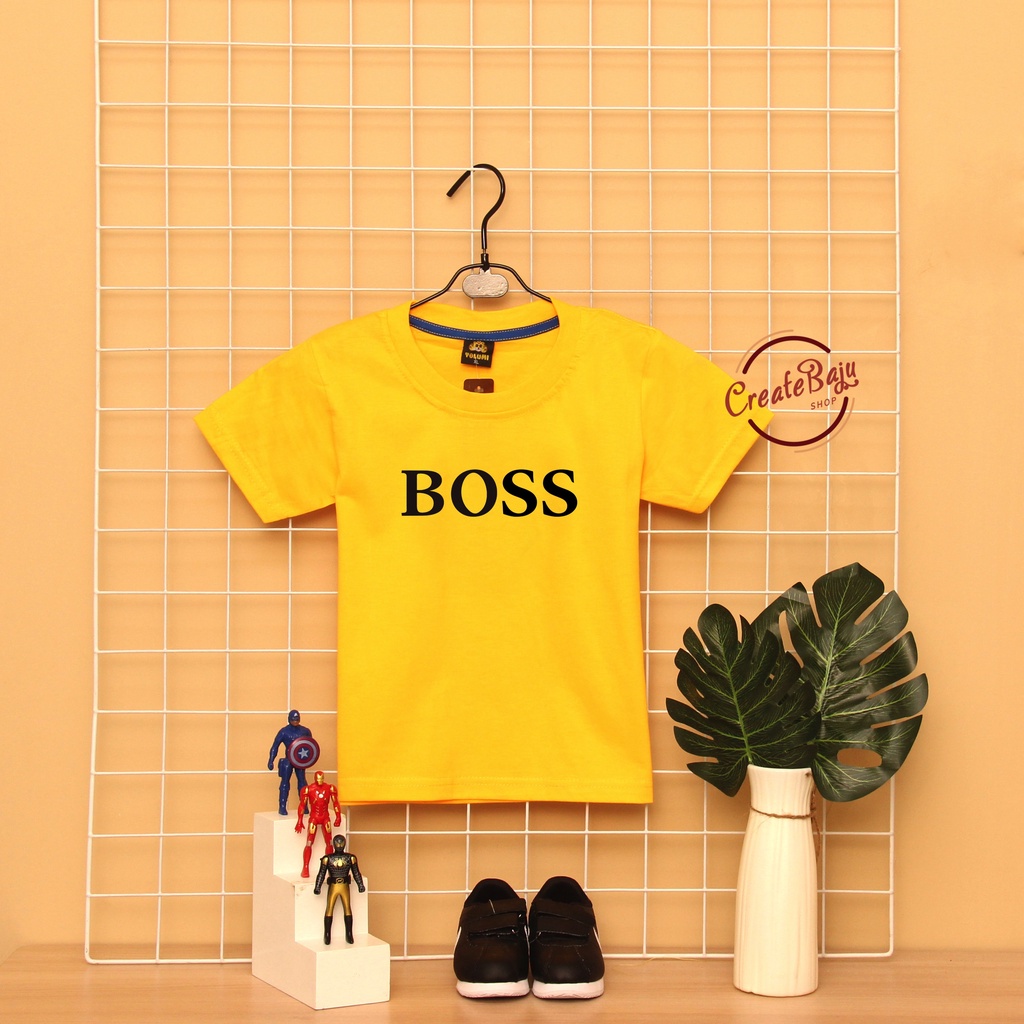 CUSTOM KAOS ANAK LAKI BOSS 1-7 TAHUN BAJU ATASAN ANAK LAKI FASHION TERMURAH BAHAN KATUN