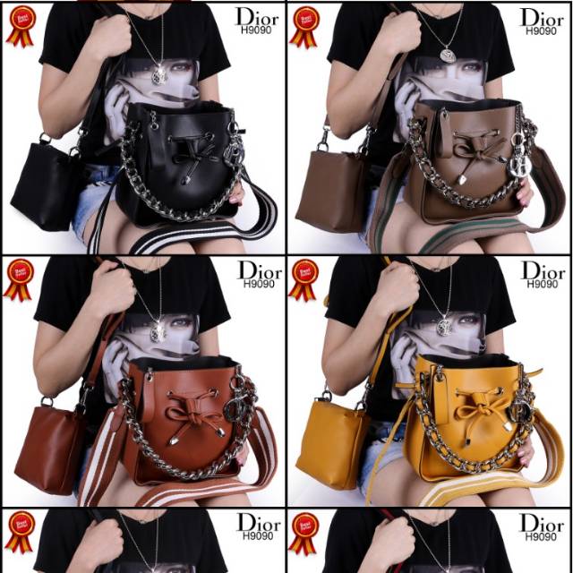 CRISTIAN DIORR Marie Neo Claire 2in1 Bag Double Strip Smooth Leather Hardware Silver H9090  (04)*