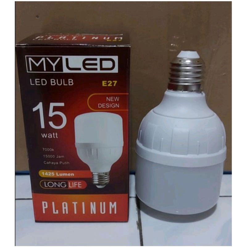MYLED platinum 15 watt/15w Lampu My LED Bulb daylight putih Lampu murah 15 wat