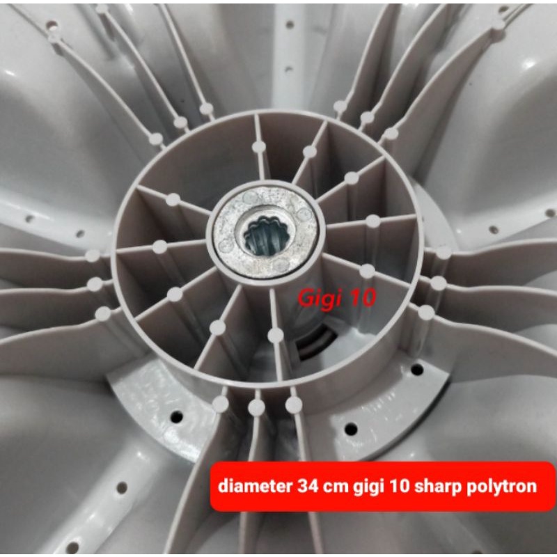 Pulsator mesin cuci polytron sharp 34 cm gigi 10