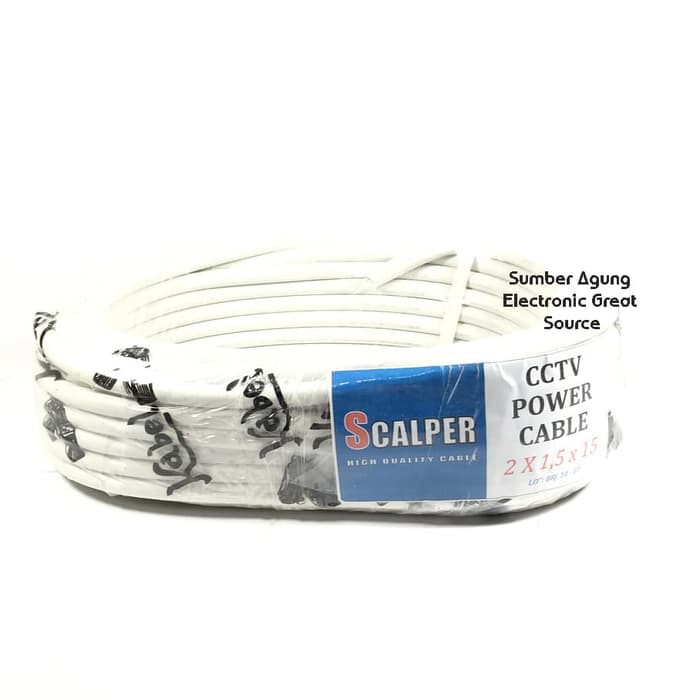 Kabel Listrik Putih Kawat Scalper 2x1.5 Tidak SNI Ukuran 15 10 Meter