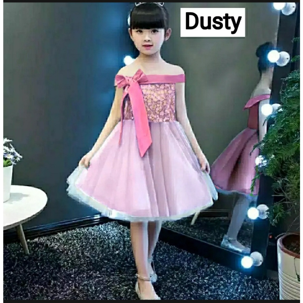 (COD) ImmoShop15 Kids Thalia 4 Warna / Dress Anak Perempuan / Pakaian Anak Perempuan