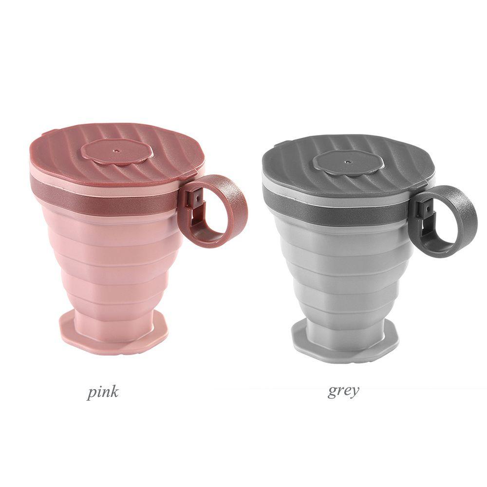 Solighter 220ml Collapsible Silicone Cup Perlengkapan Perjalanan Rumah Tangga Olahraga &amp; Luar Ruangan Mug Minum Lipat
