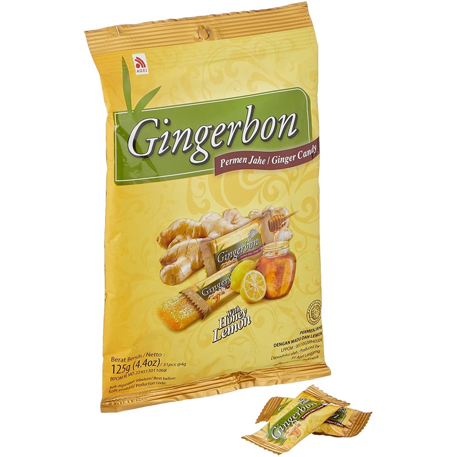 

GINGERBON HONEY LEMON PERMEN JAHE MADU LEMON 125 GRAM