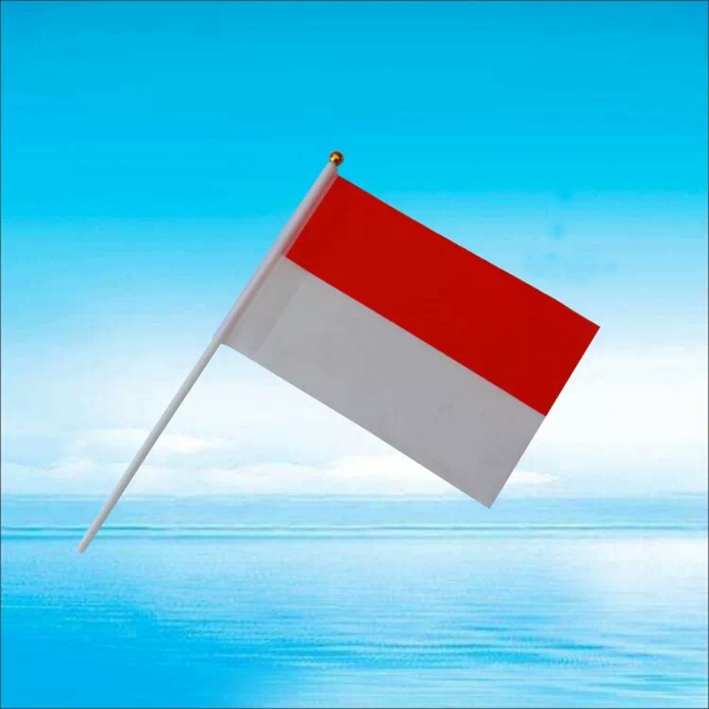 2pcs bendera tangan Indonesia Hand Waving Flag / bendera Merah Putih kecil