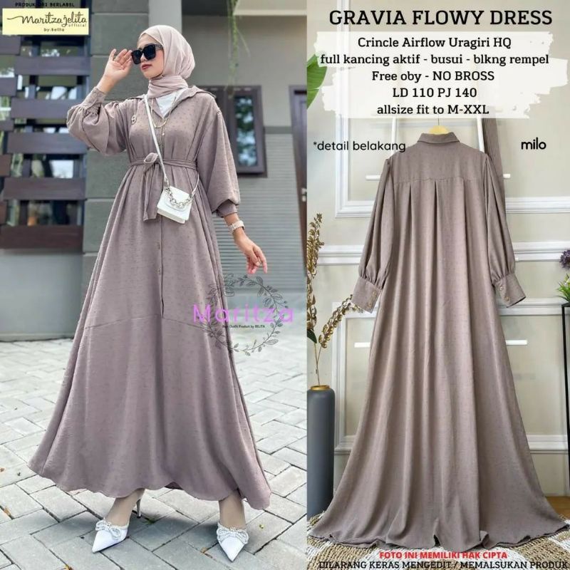 GRAVIA FLOWY DRESS/ GAMIS CRINKLE