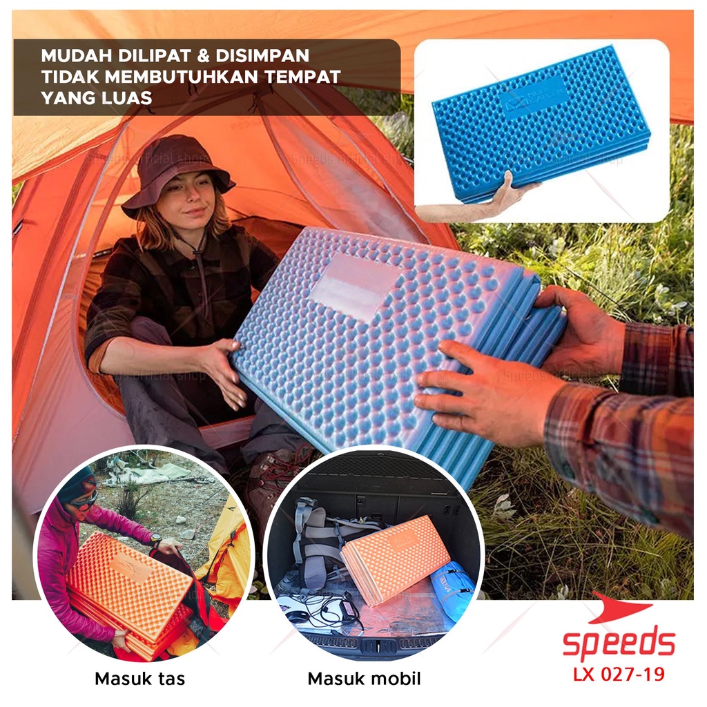 SPEEDS Matras Lipat Gunung Kemah Duduk XPE Karpet Outdoor Matras Camping Polos Olahraga Yoga Baby Tebal Playmat Playmate Berstandar SNI 027-19