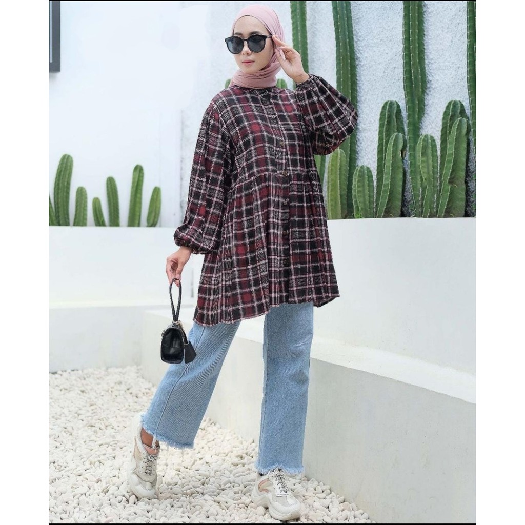 TEREMI &amp; FLANEL TUNIK PREMIUM NERLI