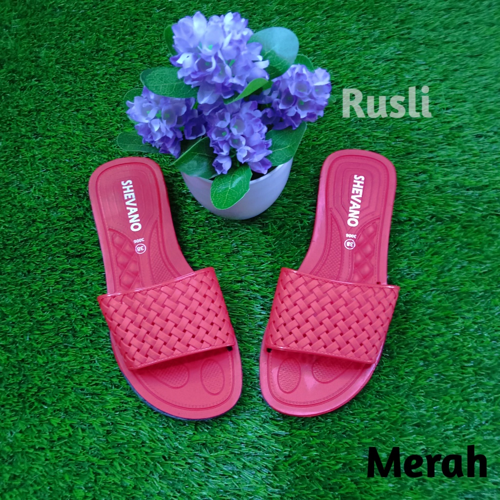 (COD) Sandal Kokop Teplek Wanita Karet Shevano 3006