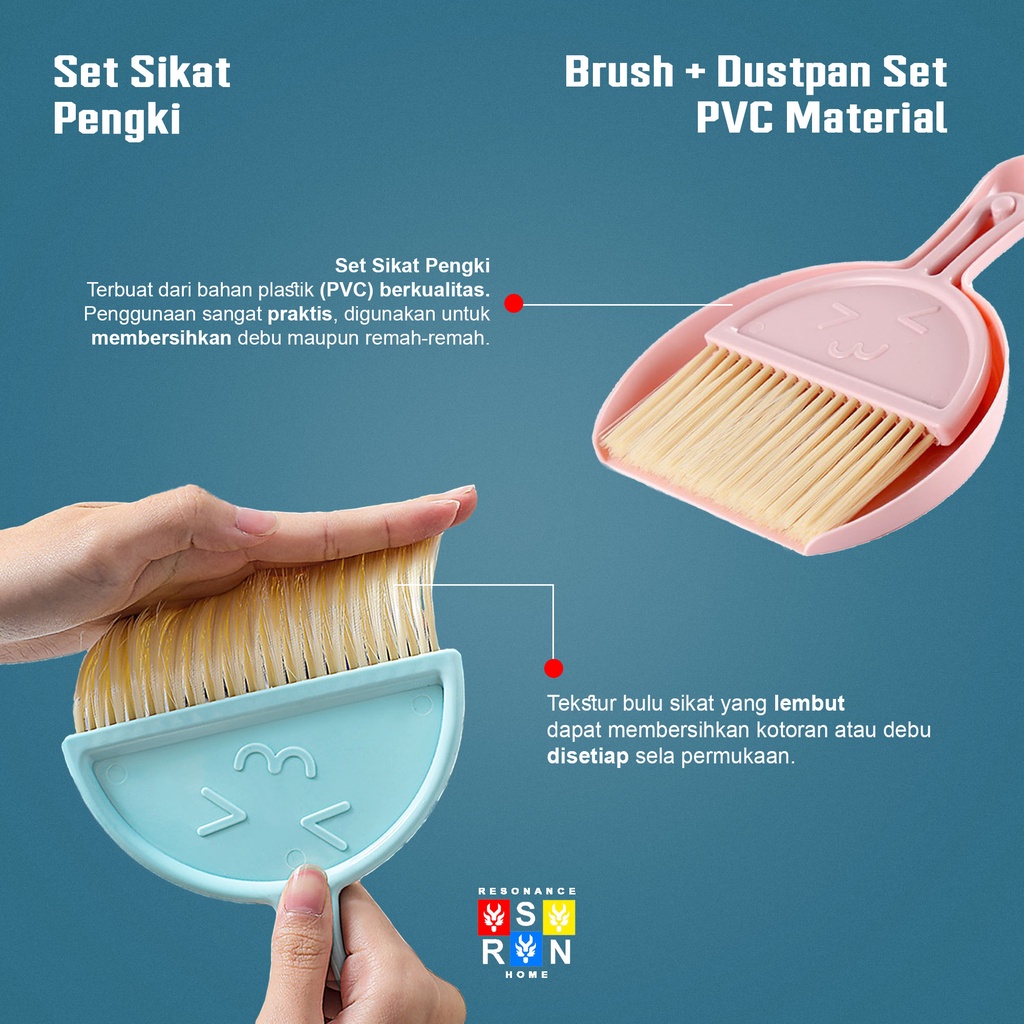 Set Sikat Pengki WARNA / Cleaning Brush + Dustpan Resonance Home