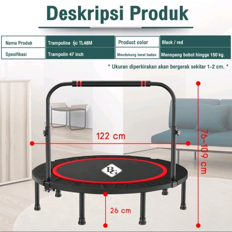 PRELOVED TRAMPOLINE DEWASA DENGAN HANDLE