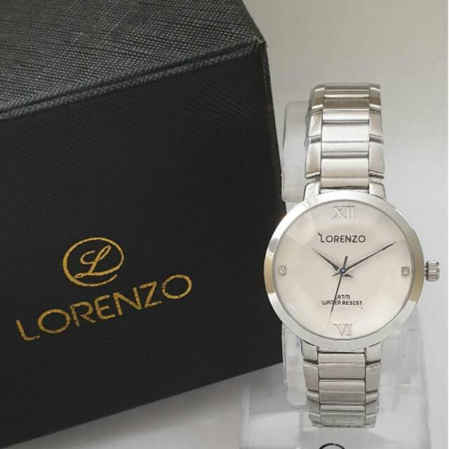 JAM TANGAN WANITA LORENZO R 1059 SILVER ORIGINAL