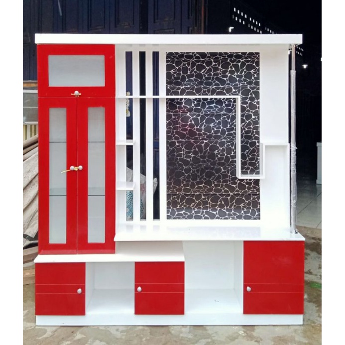 Bufet Elegant Background PVC muat TV 43inch (Bekasi)