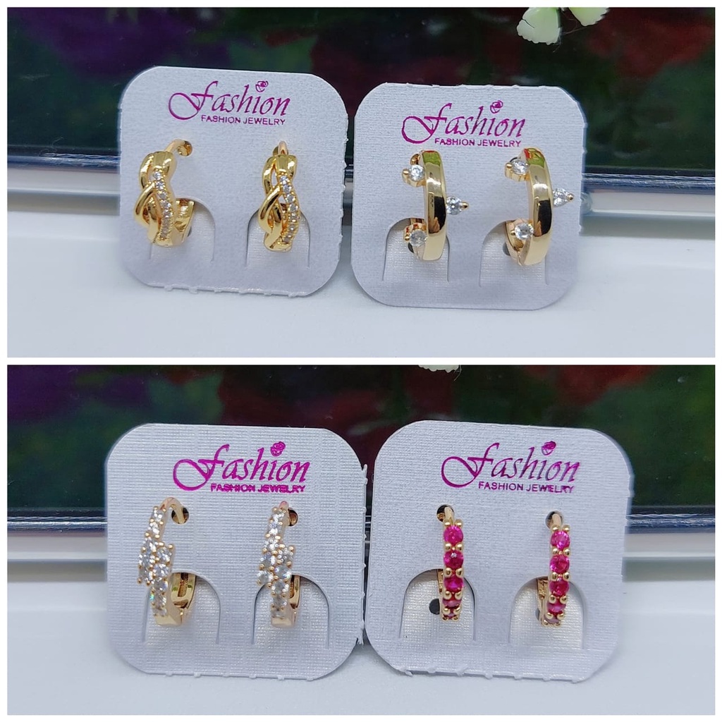 Anting xuping permata lapis emas A9-16