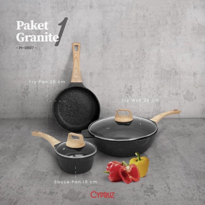 Granite Cookware Set Cypruz PI-0907 GREBLON (Germany)