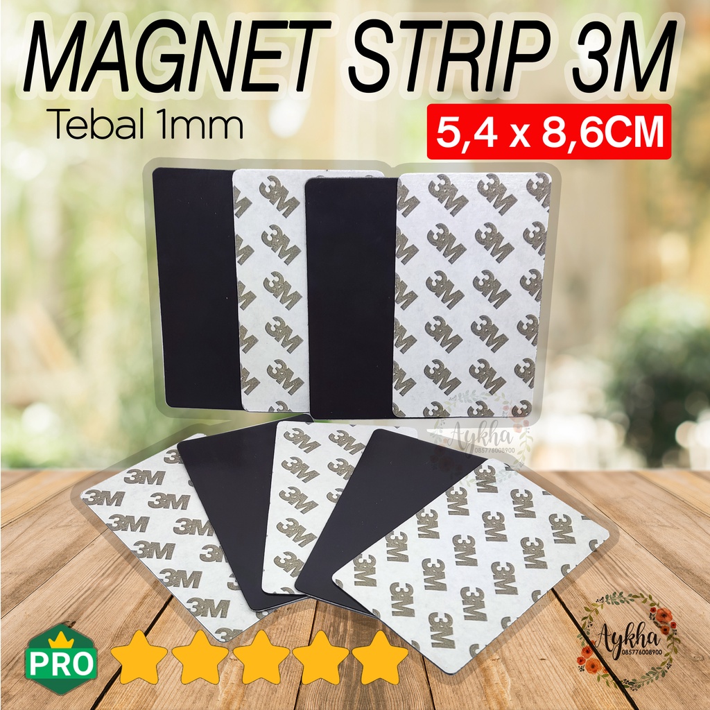 Magnet Strip Lembaran Sheet Rubber ID Card KTP SIM Name Tag E Money E Toll Lem Doubletape 3M Size 54x86x1mm