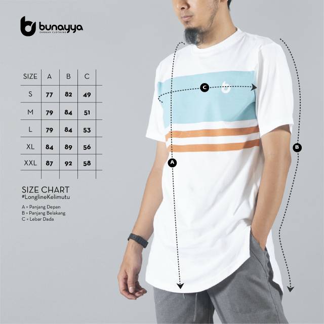  Kaos  Longline Kelimutu Bunayya Sunnah Clothing Combet 24s 