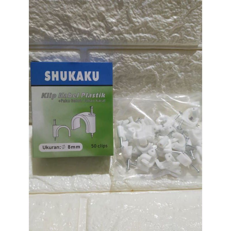 Klem Kabel Beton/ Cable Clip Beton/ Paku Klem Kabel 7mm/ 8mm/ 9mm/ 10mm/ 12mm/ 18mm/ 20mm/ 22mm Shukaku