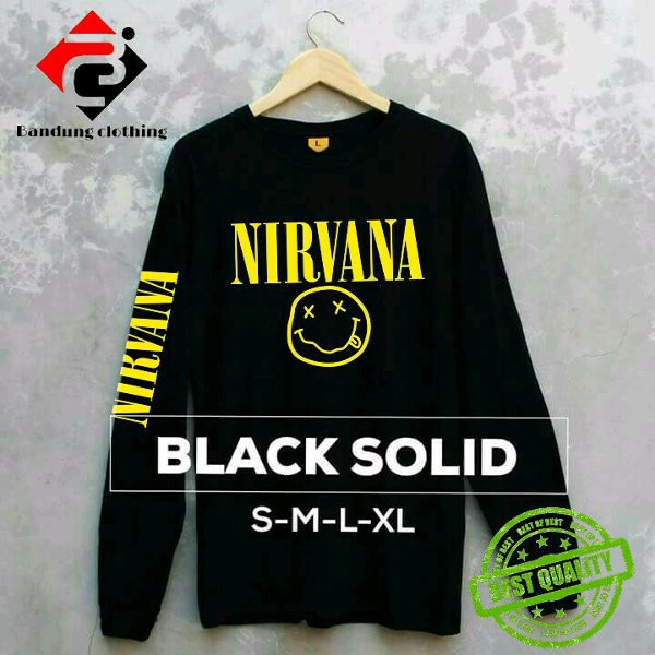 baju kaos tshirt lengan panjang NIRVANA nirvana simple keren