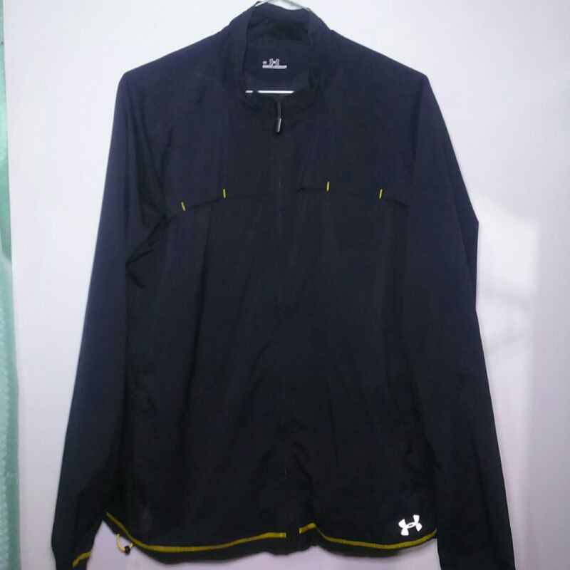 jaket zipper running jacket zip track sport under armour under armor preloved second l