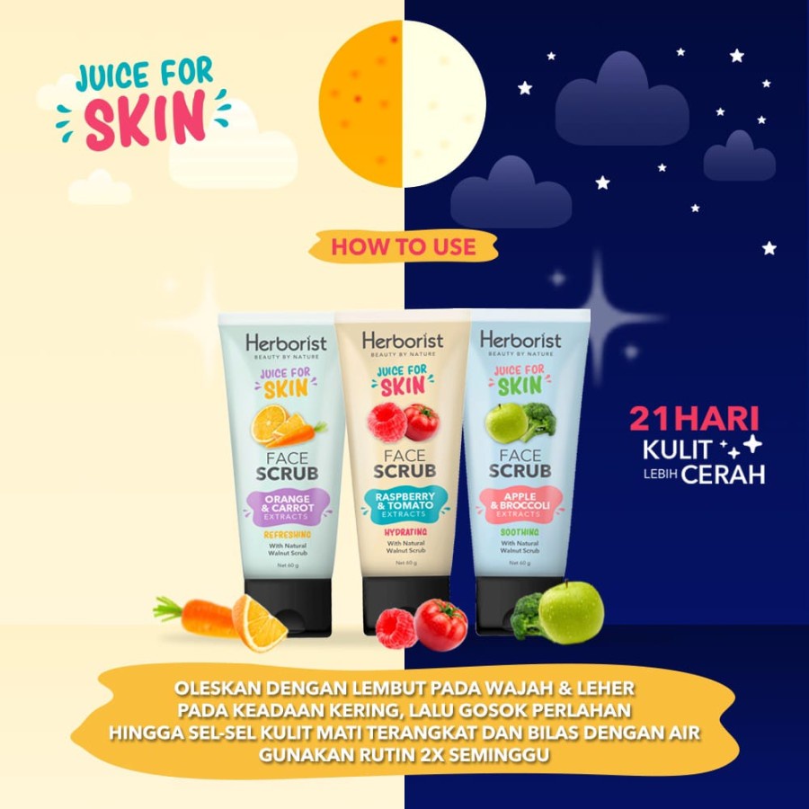 ★ BB ★ Herborist Juice For Skin Face Scrub 60gr - Scrub Wajah