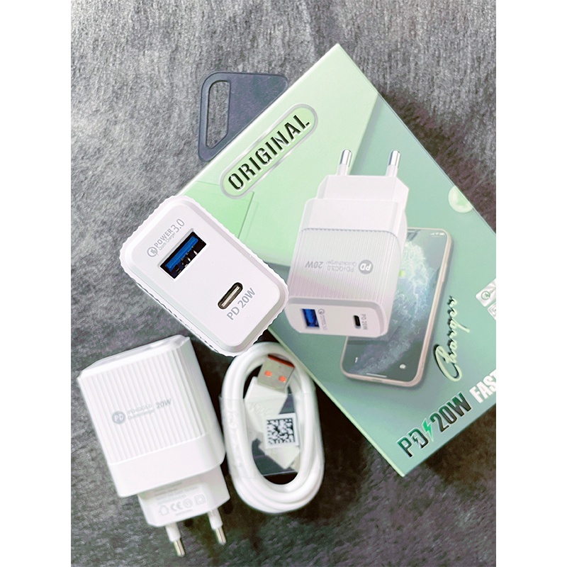 【CA007】[GROSIR/COD]Skyhigh Charger 65W Fast Charging Travel Adaptor Colokan USB+PD 2 Port QC3.0 Quick Charging