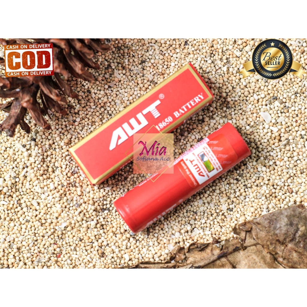 BATERAI VAPOOR AWT MERAH IMR 18650 BATRE VAPEE 3000mAh KUALITAS AUTHENTIC HARGA 1 PCS