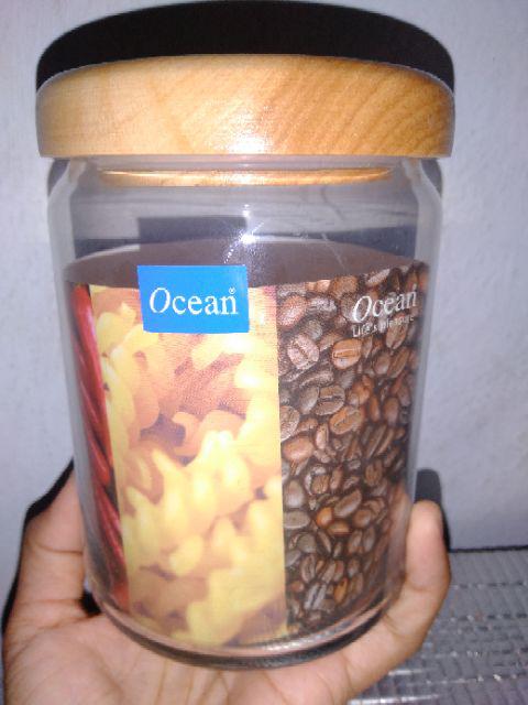 Toples Kaca / Ocean Pop Jar Wooden Lid 650 Ml
